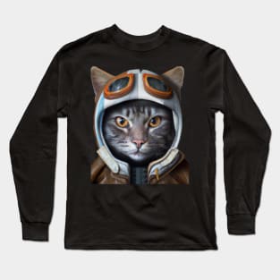 My cat is like a warrior, he is not afraid of anything. I love my cat. Long Sleeve T-Shirt